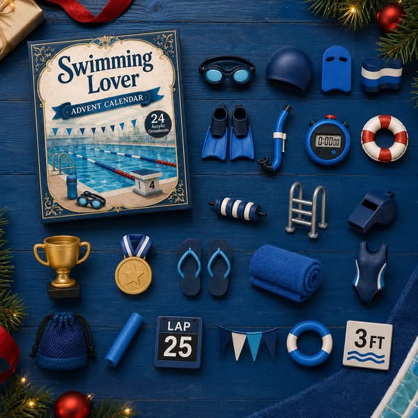 Swimming Lover Advent Calendar 2026 – 24 Acrylic Charms