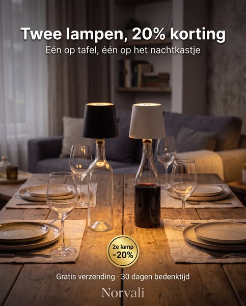 Twee lampen, 20% korting