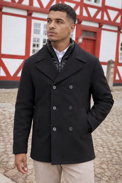 Jack & Jones Detroit Peacoat Black