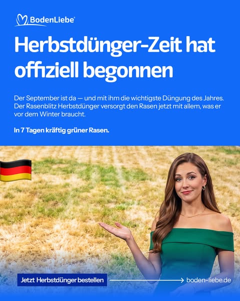 In 7 Tagen kräftig grüner Rasen