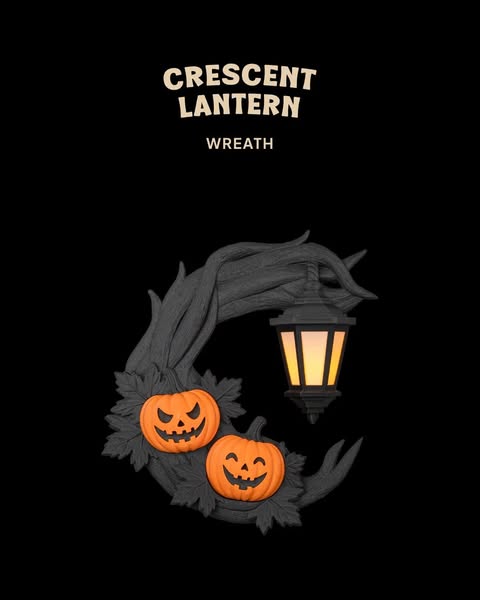 Crescent Lantern Wreath