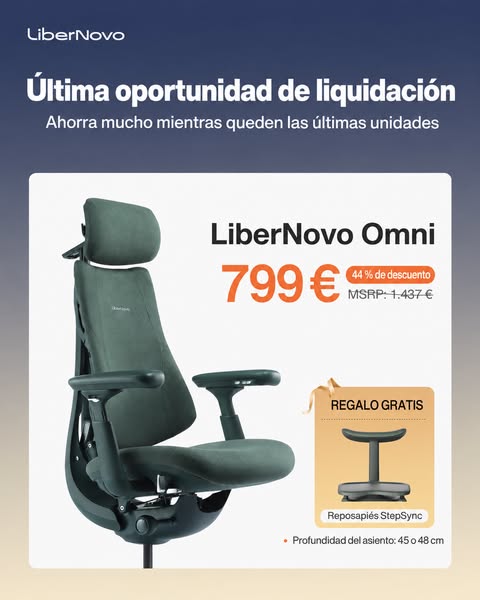 Última oportunidad: hasta un 44 % de descuento + reposapiés gratis