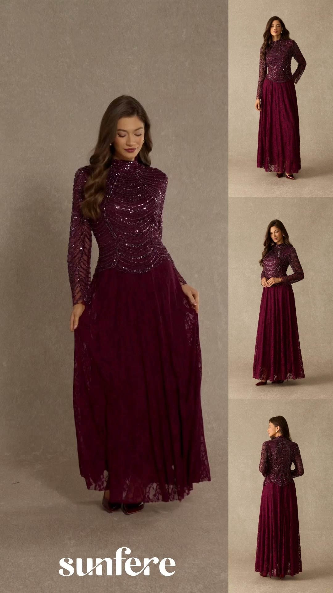 Love In Full Rhinestone Embellished Lace Maxi Dress