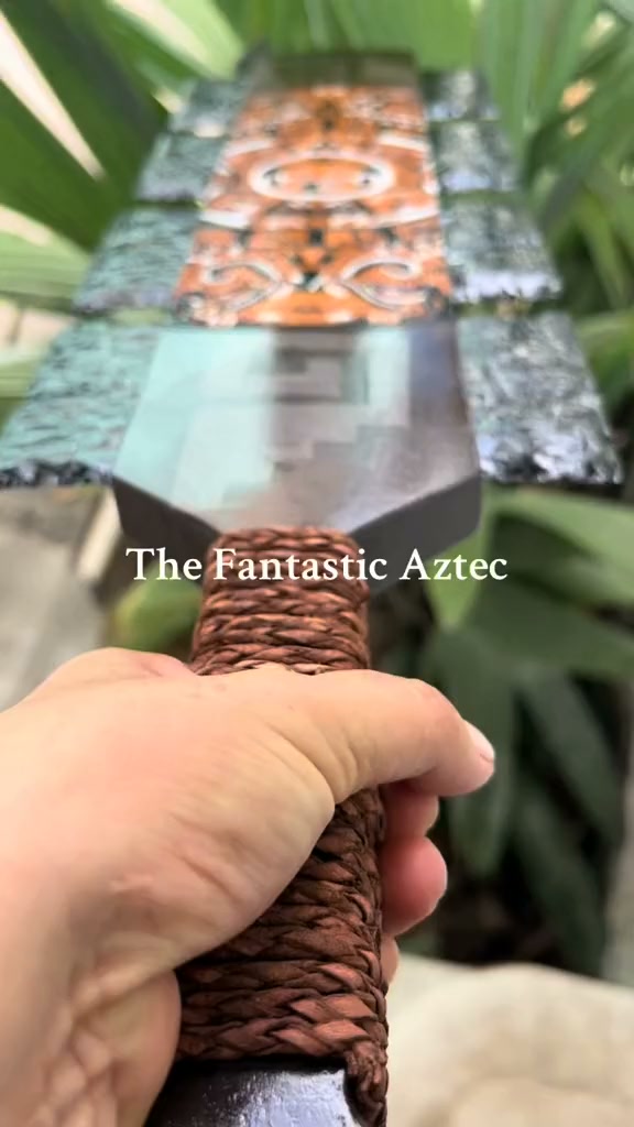 Aztec Obsidian Wood Totem