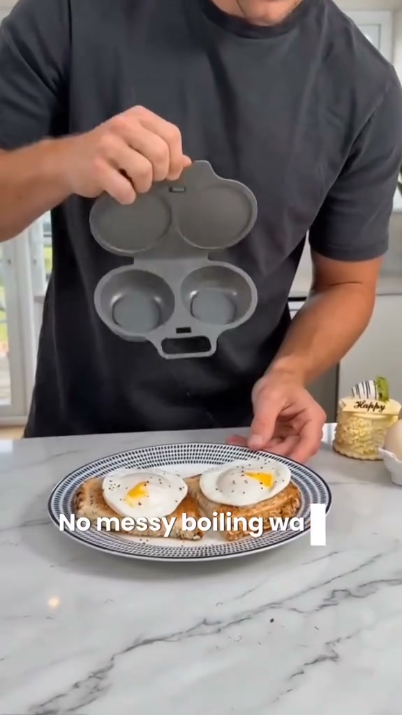 Last Day Sale-Buy 1 Get 1 Free ￡6.99!!Microwave Egg Poacher – Dual-Cavity Steamer, Rapid Heating, Non-Stick PP – Ideal for Home, Office &