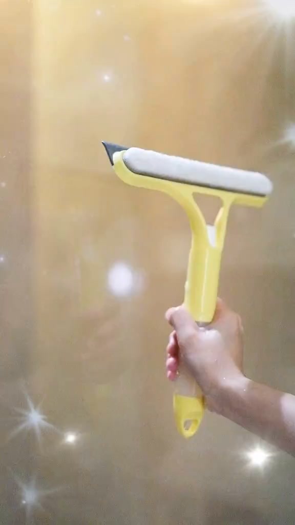 3-in-1 Window Squeegee With Spray Bottle & Scrubber