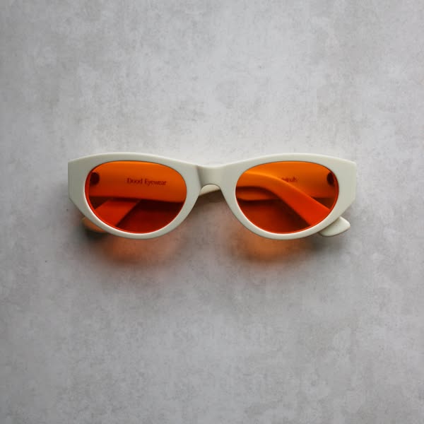 349 Cream Frame with Orange Lenses