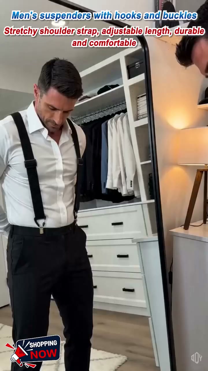Men's X-Back Suspenders with Hook Clips