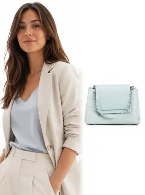 Royalfashion Miętowa damska torebka ze zwierzęcym tłoczeniem