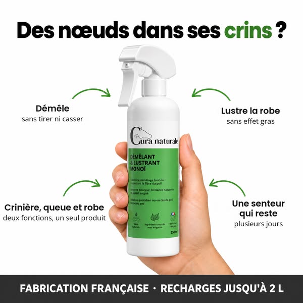 Démêlant & lustrant pour cheval · Note 4,8/5