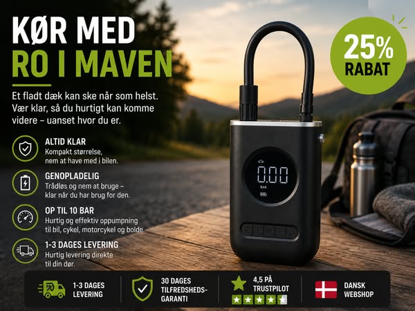 Luft til dine dæk – hvor som helst