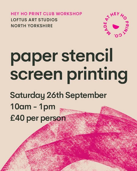 Stencil Screen Printing onto paper with Hey Ho Print Co