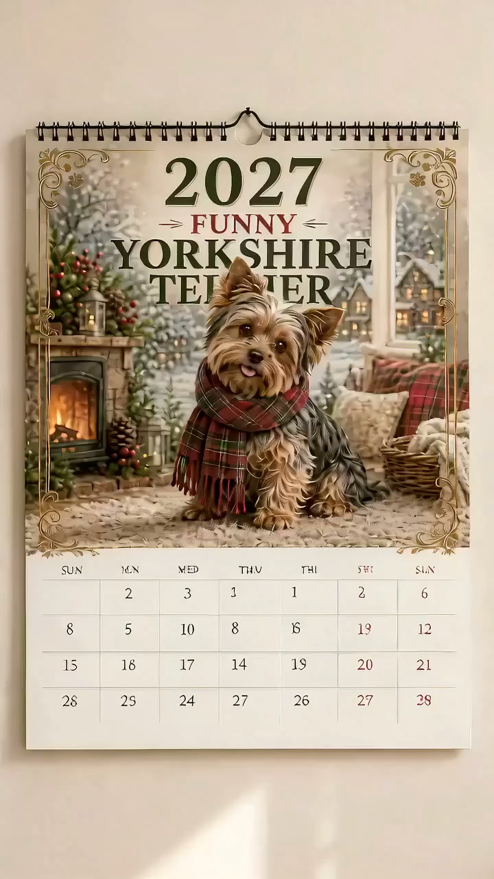 2027 Yorkshire Terrier Wall Calendar – 12 Months of Adorable Yorkies
