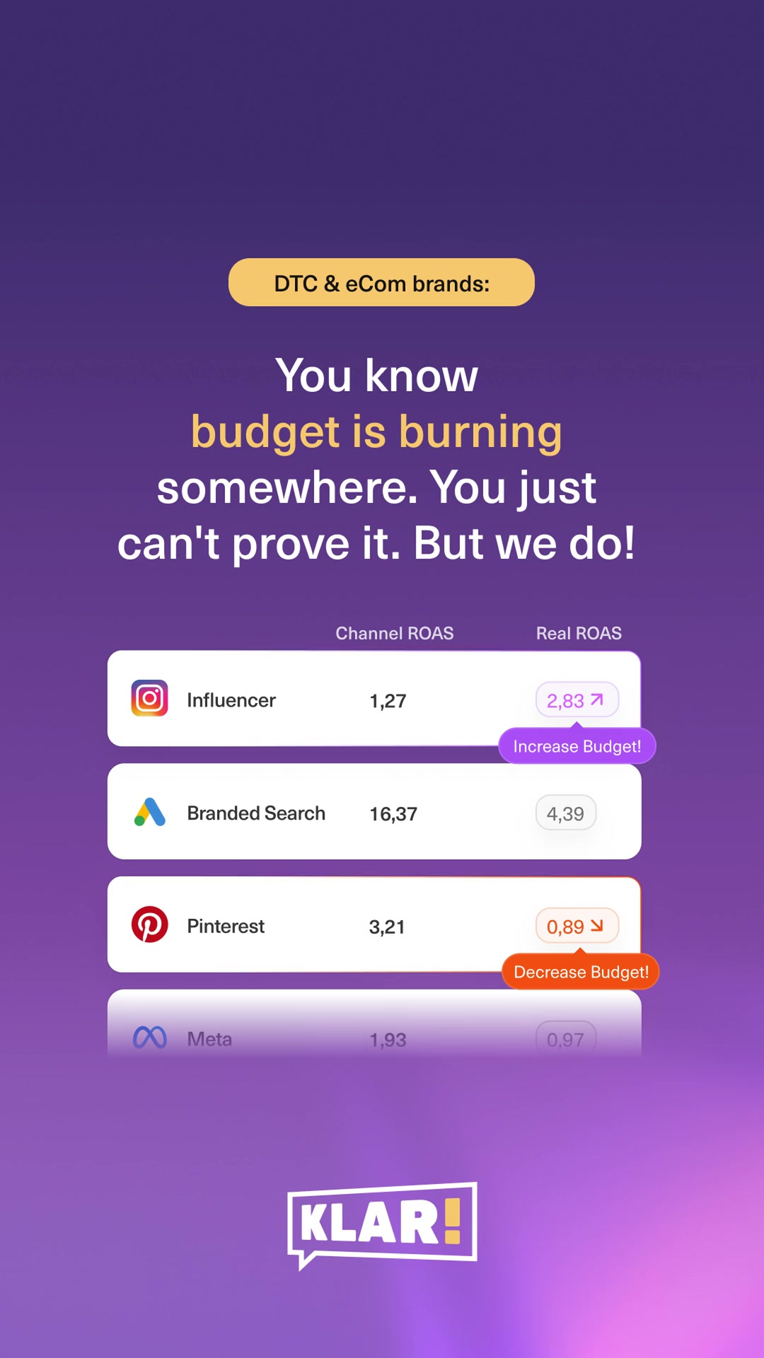Get clean data today - shift budgetstomorrow