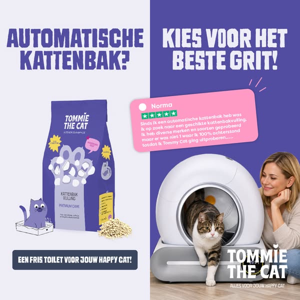 De beste kattenbakvulling voor automatische kattenbakken, voorkomt vastlopers en houdt je bak langer fris