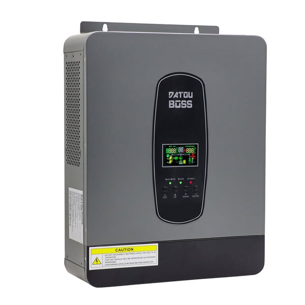 DATOUBOSS 1200W Pure Sine Wave Inverter 12V to 230V AC, 2500W Peak, USB Port, LED Display, EU Socket for Outdoor Work, Travel & Emergency Po