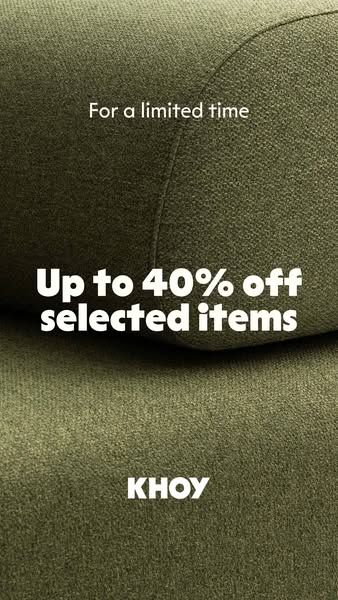 Selected items up to 40% off