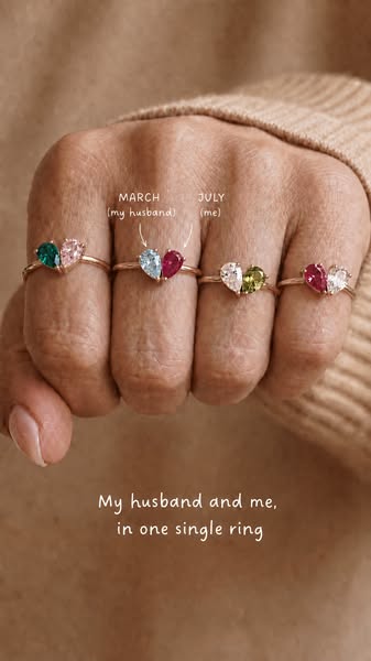 Two birthstones, one heart, one bond
