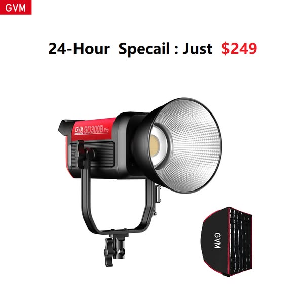 GVM PRO-SD300B 300W Bi-Color Monolight V-mount Mesh Bluetooth(Includes