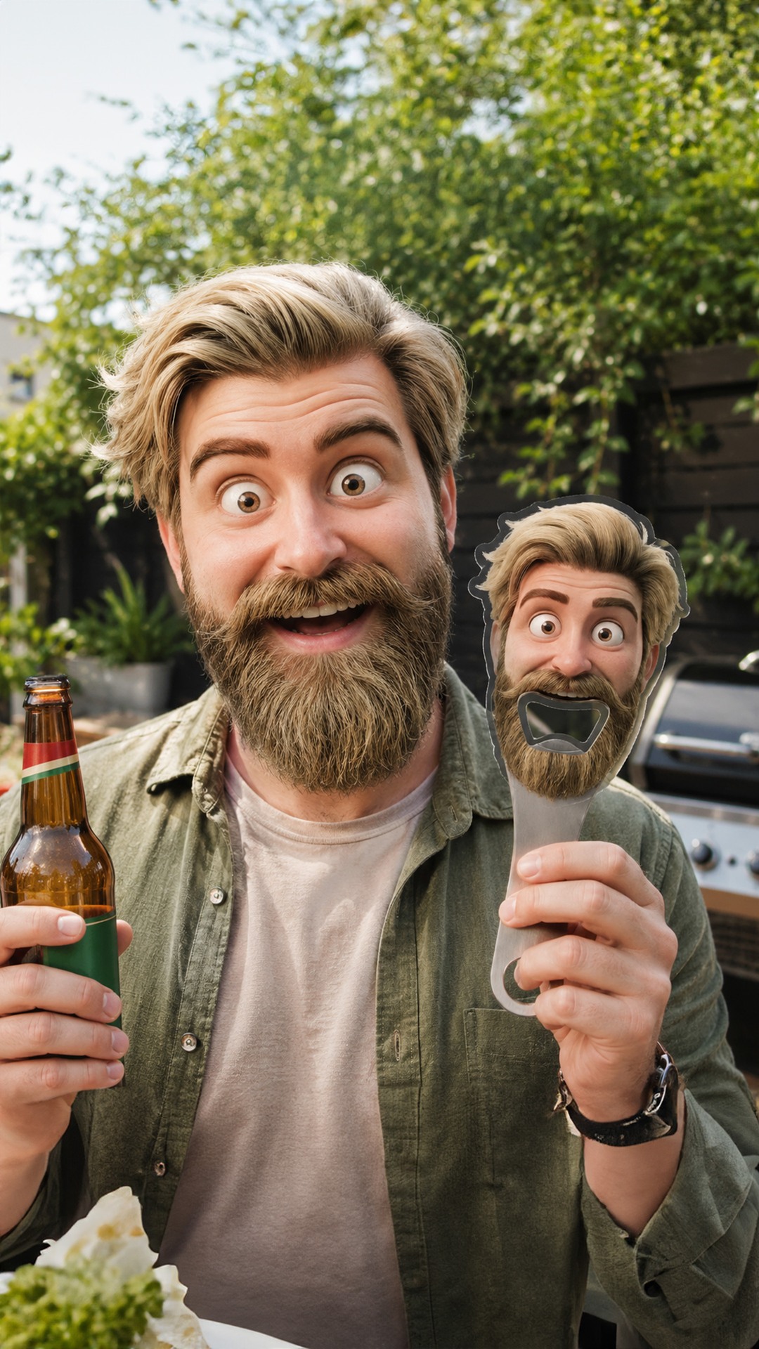 Personalized Funny 3D-Style Artwork Face Photo Bottle Opener with Magnet Fridge Decor Wine Accessory Birthday Gift for Drinking Enthusiast