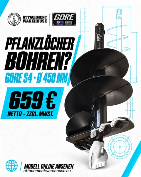 Pflanzlöcher mit dem Bagger