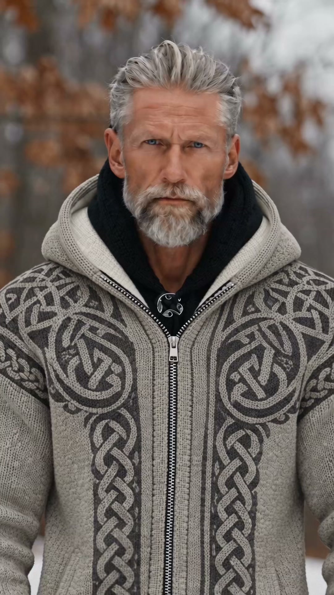 Vintage Nordic Knit Hooded Jacket | Fall & Winter Essential