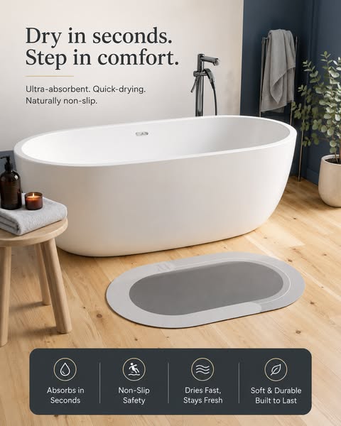 Finally, A Bath Mat That Dries Fast