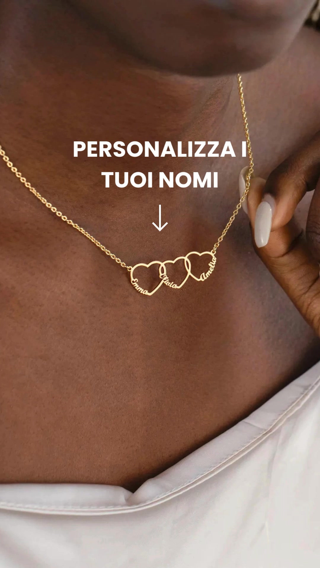 Collana personalizzata con ciondolo a forma di cuore con nome
