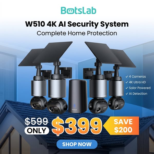 4K Home Security. No Wires. Always On.