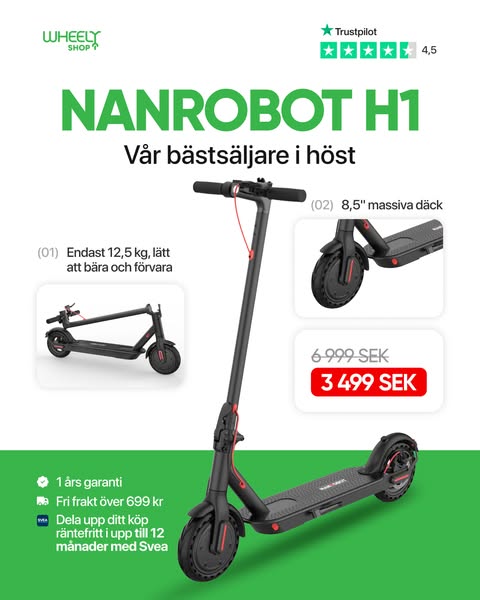 Nanrobot H1 | Elsparkcykel 25 km/h | Wheelyshop