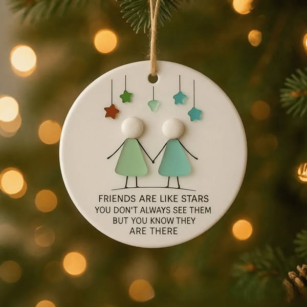 Heart-Shaped Sea Glass Friendship Decor - Shaped by Nature & Crafted by Hand