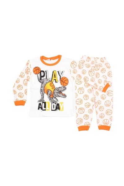 Πιτζάμα Παιδική Με Τύπωμα Play All Day R3685 - ΠΟΡΤΟΚΑΛΙ - 4 Ε