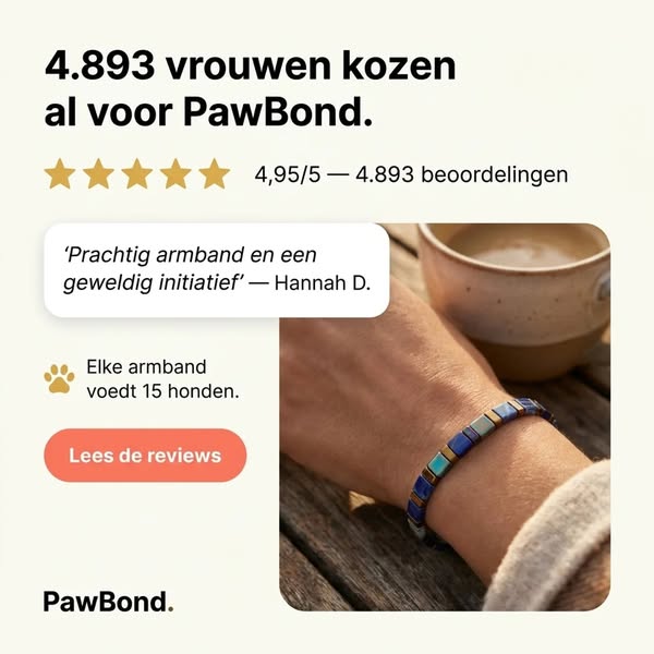 Elke armband voedt 15 honden.