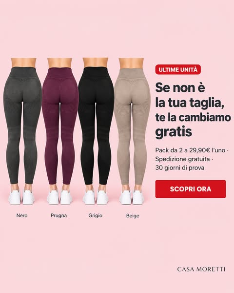 Lato B su, pancia piatta, subito