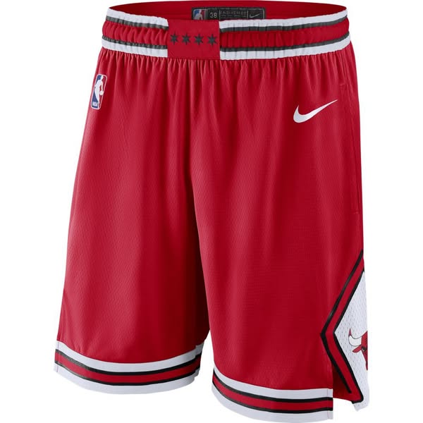 Nike Pantaloncini Basket NBA Chicago Road 18 Rosso Bianco Uomo M