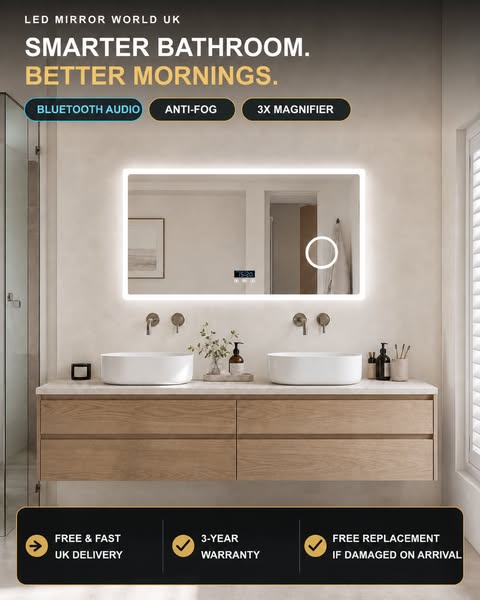 Smart Rectangle LED Mirror
