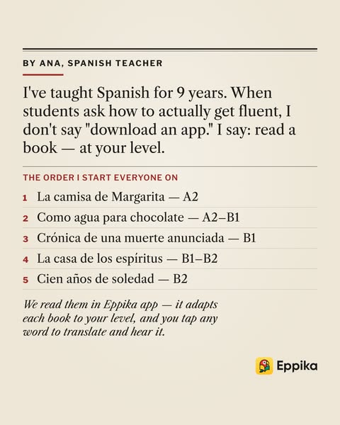Spanish, adapted to your level