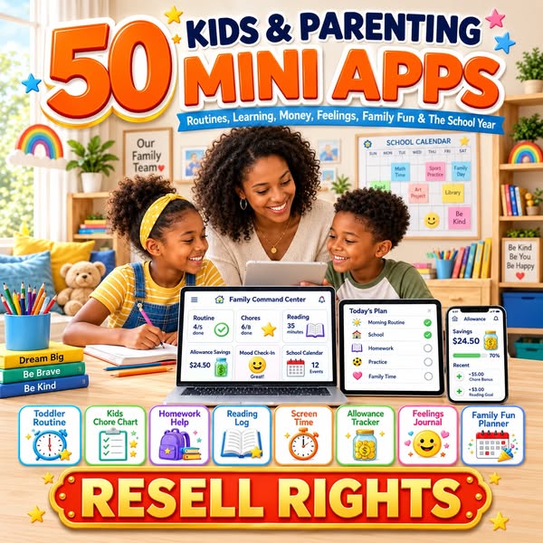 50 Kids & Parenting Mini-Apps You Can Resell As Your Own