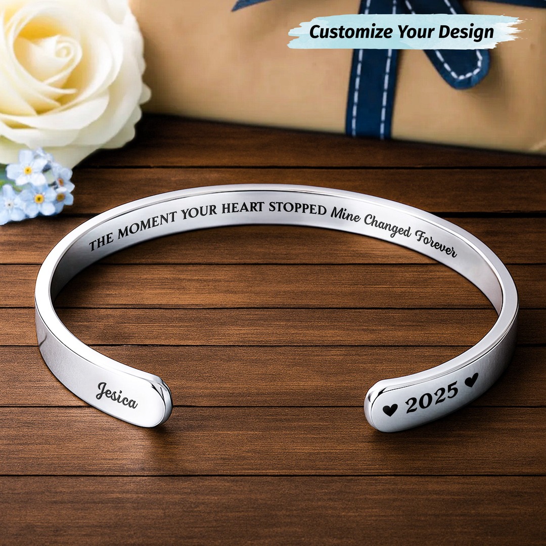 Never Forget: Personalized Memorial Bracelet Cuff - Capture Your Memories!
