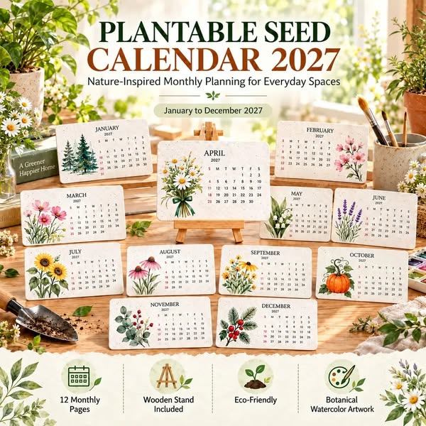 Early Holiday Sale 49% OFFEco-Friendly Plantable “Timeless” Seed Calendar 2027