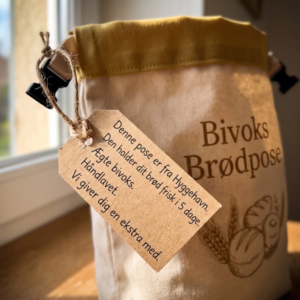 Håndlavet bivoksbrødpose.