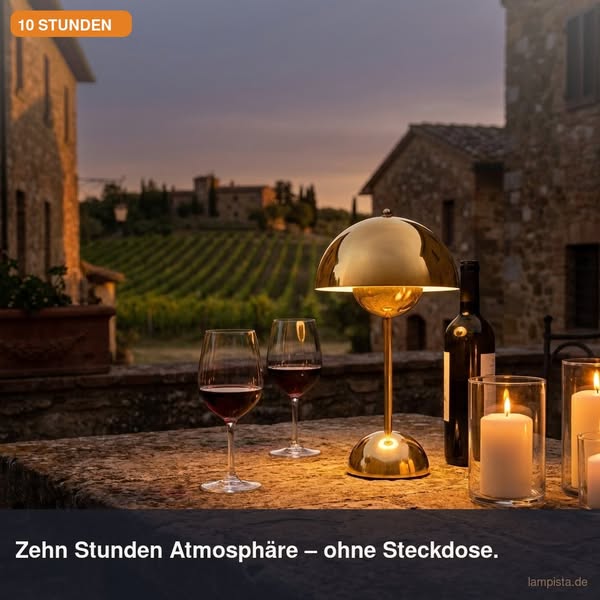 Licht, wo keine Steckdose ist? Marisol kabellose Touch-Tischlampe heute 50% Rabatt + kostenloser Versand