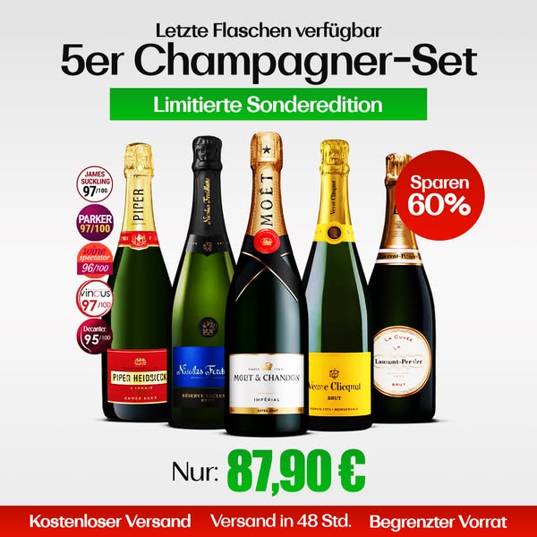 Champagner-Set mit 5 Flaschen (je 750 ml)