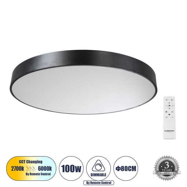 BURTON 61204-S Μοντέρνο Φωτιστικό Οροφής LED 100W 10000lm 120° IP20 Ρυθμιζόμενο Λευκό CCT με Χειριστήριο