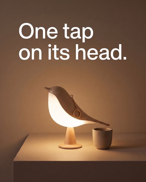 One tap on its head. Then it glows.