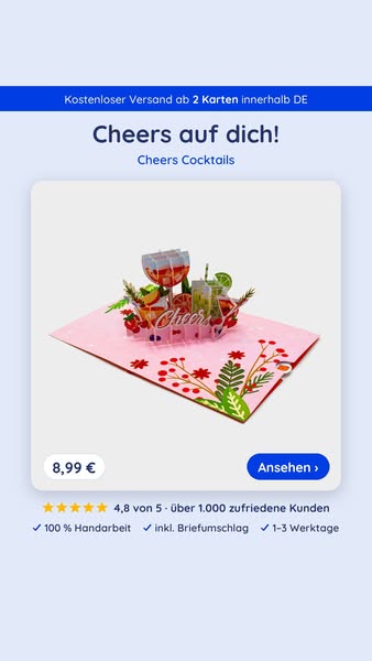 3D Pop-Up Karten ab 8,99 €
