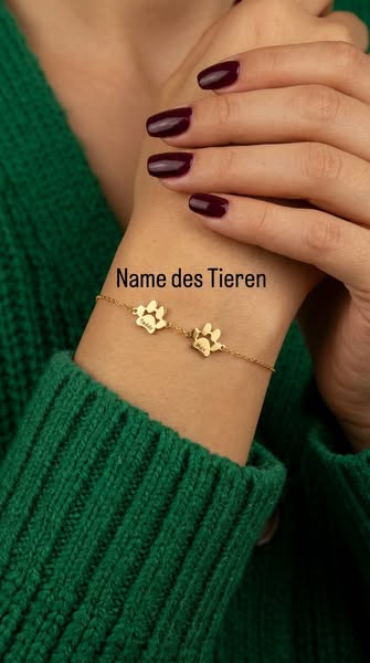 Personalisiertes Armband mit Namen auf Pfote