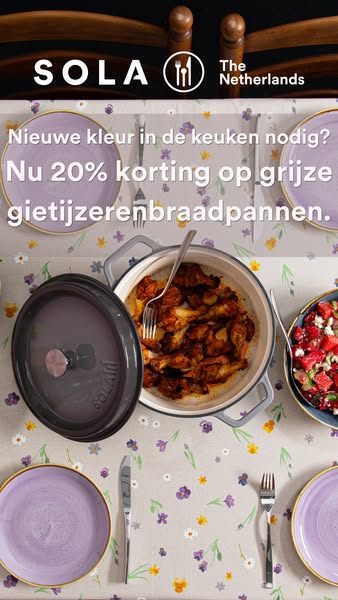 20% korting op gietijzeren braadpannen