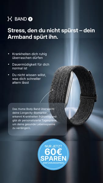 Dein Körper sendet täglich Signale. Das Hume Band 2.0 entschlüsselt sie.