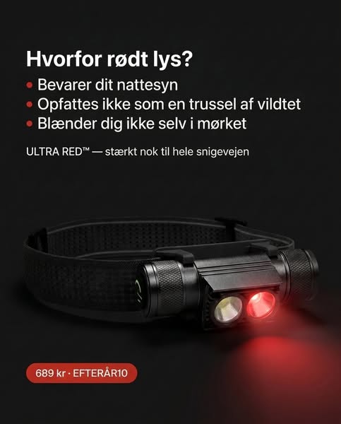 1.000 lumen. Op til 69 timer.